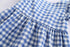 Summer New Girl's Back Bow Dress Backless Fly Sleeve Plaid Princess Dress